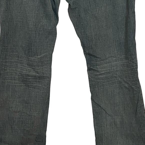 Express Mens Size 34 x 27 Vintage Slim Low Rise Bootcut Rocco Hemmed Denim Jeans - Picture 7 of 8